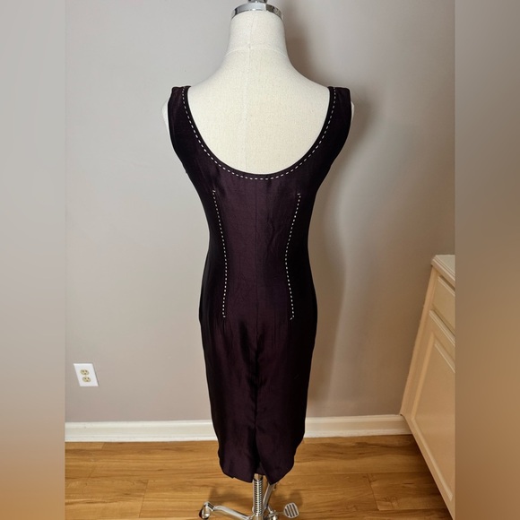 Christian Dior Boutique Contrast-Stitched Midi Dress US Size 4 - Picture 8 of 10